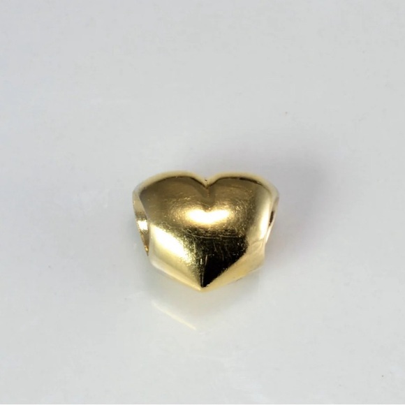 Pandora Heart Bead Charm Solid 14K Gold 585 ALE EUC w PandoraBox & tissue paper - Picture 3 of 8